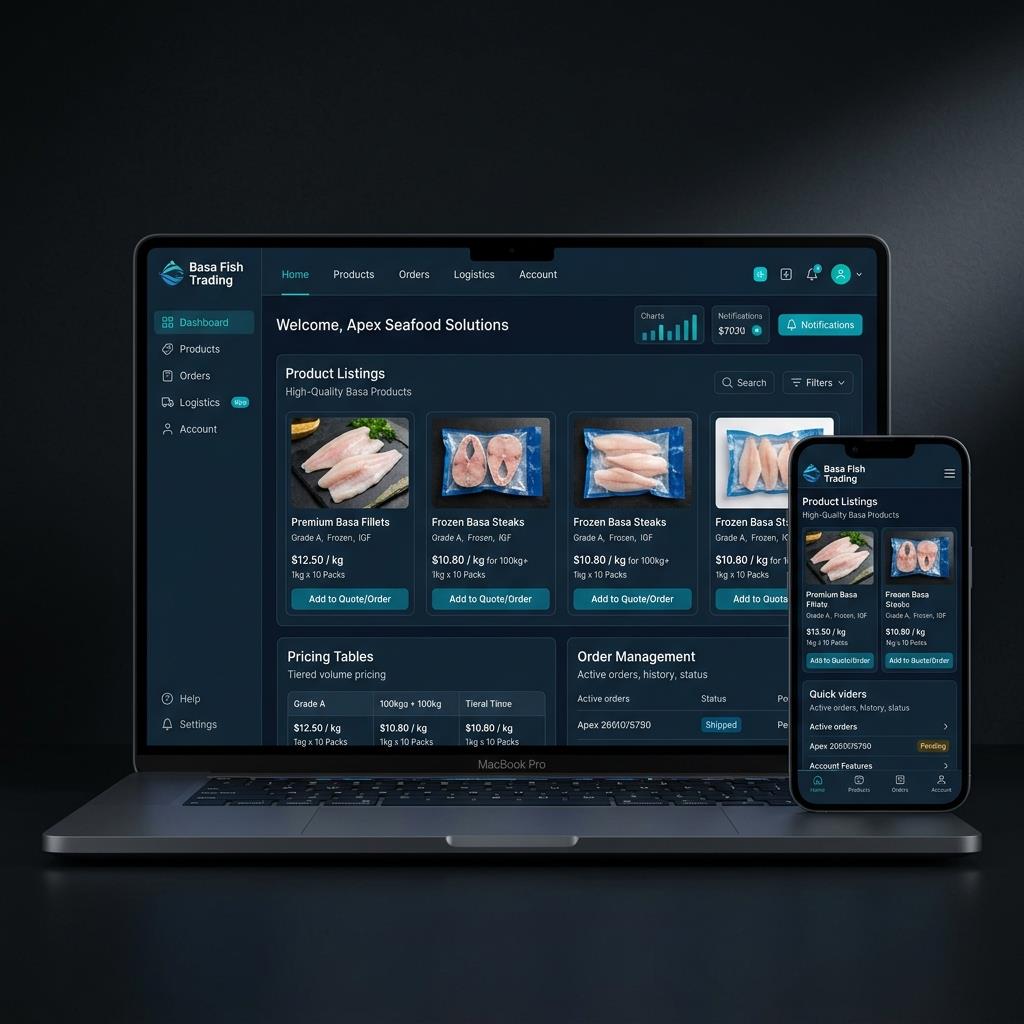 Basa Fish Trading Website – B2B E-Commerce Platform